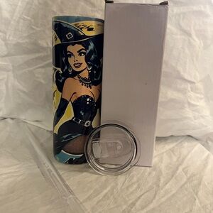 Handmade Retro Witch Pinup Girl 20oz Tumbler